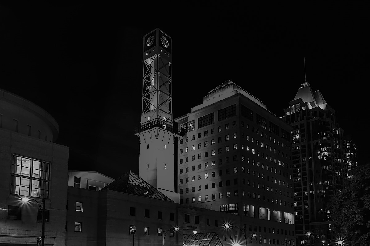 Civic Centre clock tower dimmed